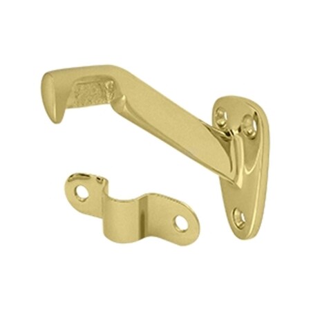 Dendesigns 3.31 in. Projection Hand Rail Brackets; Bright Brass - Solid Brass - 10 Case DE569660